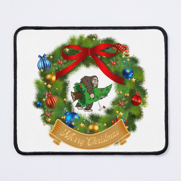 Item preview, Bigfoot Christmas Wreath designed and sold by WaywardWhimsies.