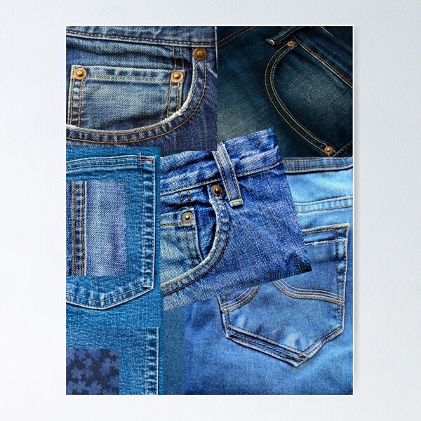 Item preview, Photograph of Patchwork of Blue Jeans ONLY - Not Real designed and sold by Cowboy Folly.