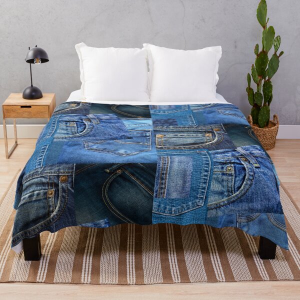Item preview, Photograph of Patchwork of Blue Jeans ONLY - Not Real designed and sold by Cowboy Folly.
