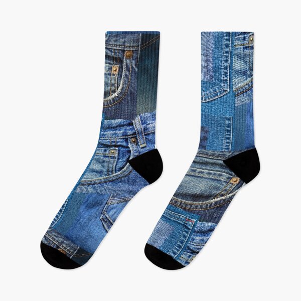 Item preview, Photograph of Patchwork of Blue Jeans ONLY - Not Real designed and sold by Cowboy Folly.