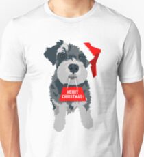 Christmas Miniature Schnauzer Santa Hat Unisex T-Shirt