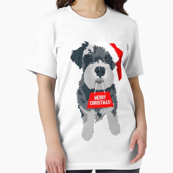 Item preview, Christmas Miniature Schnauzer Santa Hat designed and sold by WittyBetty.