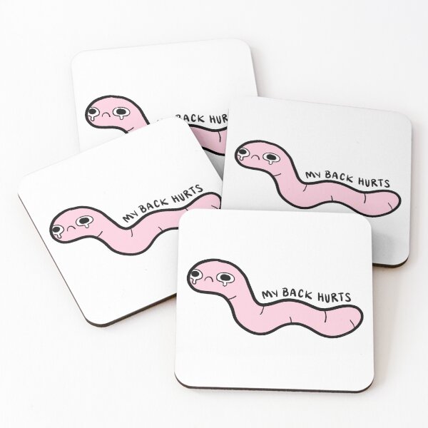 Item preview, my back hurts | pink worm designed and sold by iristocat.