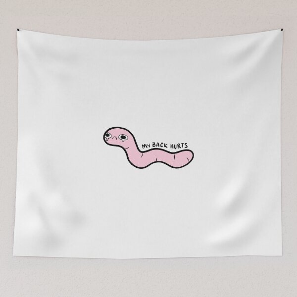 Item preview, my back hurts | pink worm designed and sold by iristocat.