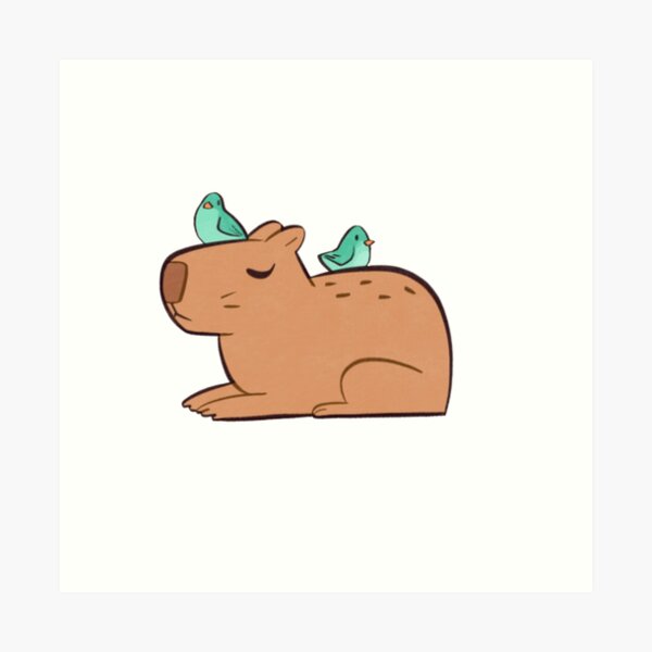Capybara and friends Art Print