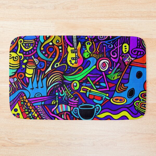 Aperçu de l'œuvre Vibrant Colorful Abstract Pop Culture Music Design Digital Painting créée et vendue par CodeAndColors.