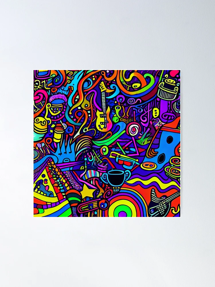 Vibrant Colorful Abstract Pop Culture Music Design Digital
