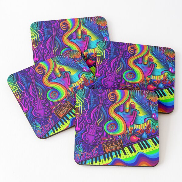 Item preview, Vibrant Abstract Colorful Pop Culture Design with Piano and Guitar Digital Painting designed and sold by CodeAndColors.