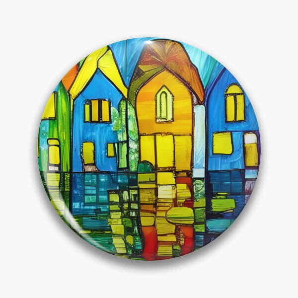 Item preview, Houses made from stained glass windows designed and sold by Andy Miles.
