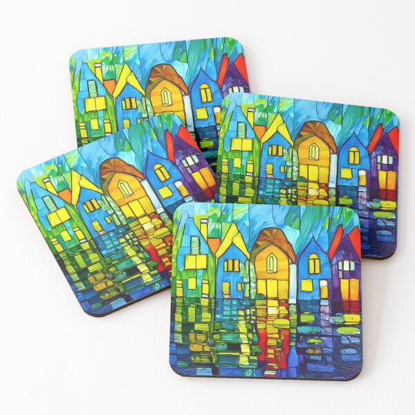 Item preview, Houses made from stained glass windows designed and sold by Andy Miles.