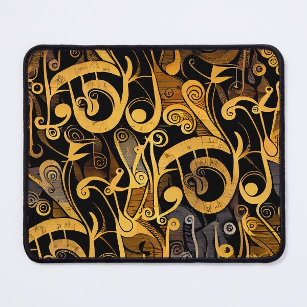 Artikelvorschau, Elegant Designer Abstract Music Gold Pattern Print Digital Painting entworfen und verkauft von CodeAndColors.