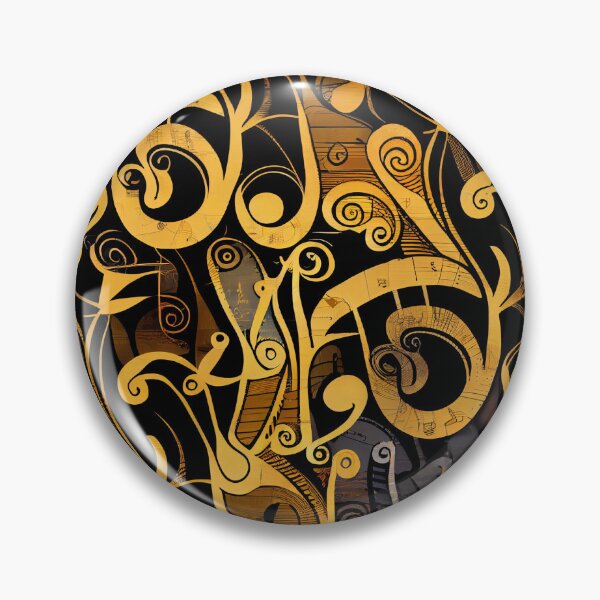Artikelvorschau, Elegant Designer Abstract Music Gold Pattern Print Digital Painting entworfen und verkauft von CodeAndColors.