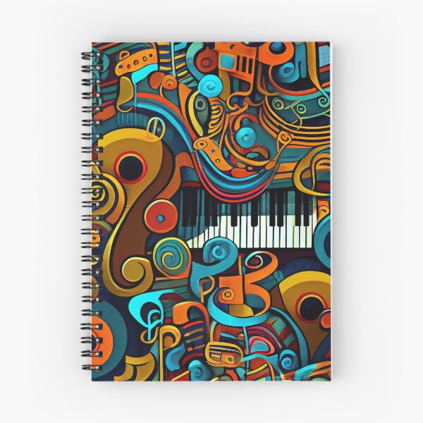 Artikelvorschau, Vibrant Colorful Pop Piano Music Pattern Print Digital Painting entworfen und verkauft von CodeAndColors.