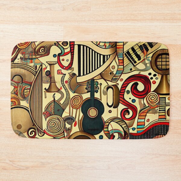 Artikelvorschau, Vintage Abstract Instrumental Music Pattern Print Digital Painting entworfen und verkauft von CodeAndColors.