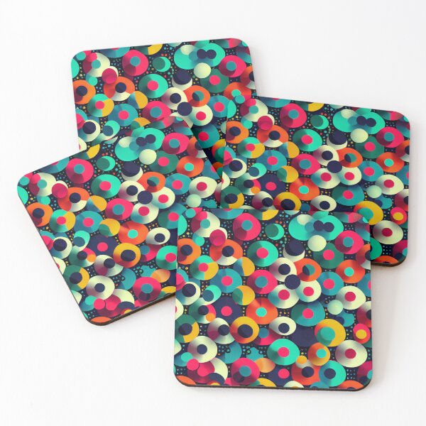 Item preview, Bright Vibrant Colorful Abstract Polka Dot Pattern Digital Painting designed and sold by CodeAndColors.