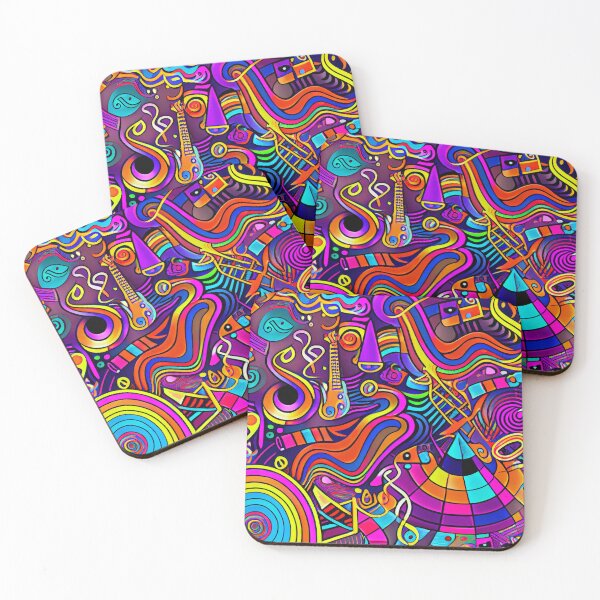 Item preview, Colorful Vibrant Abstract Music Instrument Pattern Digital Painting designed and sold by CodeAndColors.