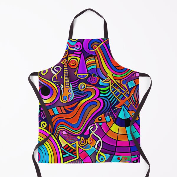 Aperçu de l'œuvre Colorful Vibrant Abstract Music Instrument Pattern Digital Painting créée et vendue par CodeAndColors.
