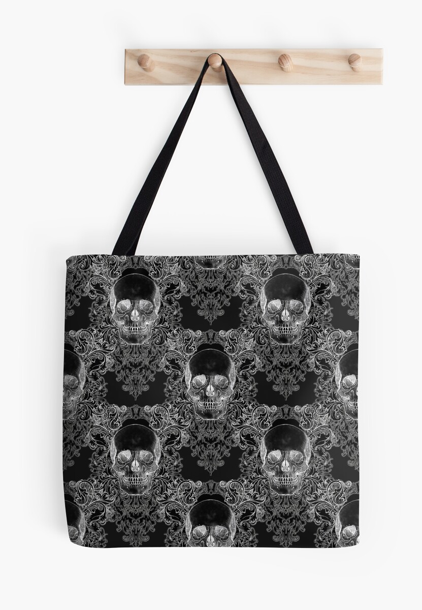 "Damask Skull" Tote Bags by ShayneoftheDead Redbubble