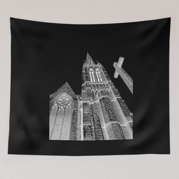 Item preview, Church And Cross (in black and white) designed and sold by JoyPhotoArt.