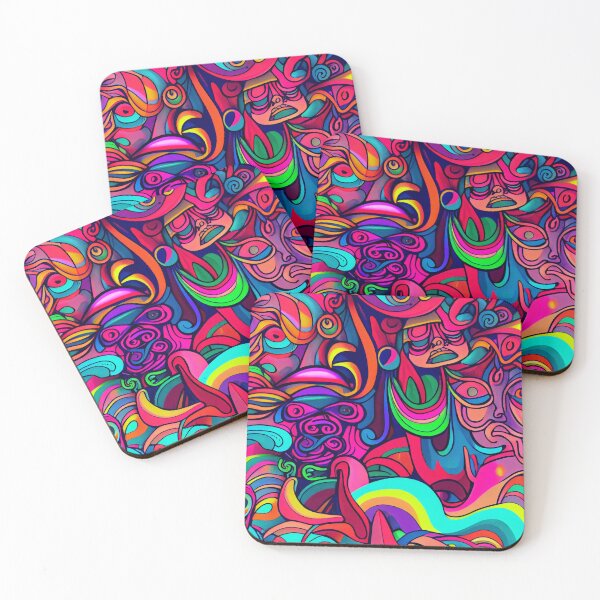 Item preview, Bright Vibrant Colorful Abstract Pop Art Pattern Digital Painting designed and sold by CodeAndColors.