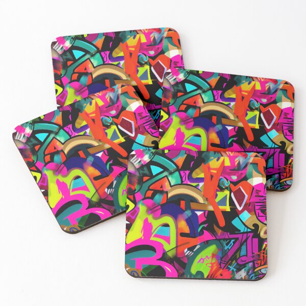 Artikelvorschau, Very Colorful Spray Paint Graffiti Pattern Digital Painting entworfen und verkauft von CodeAndColors.