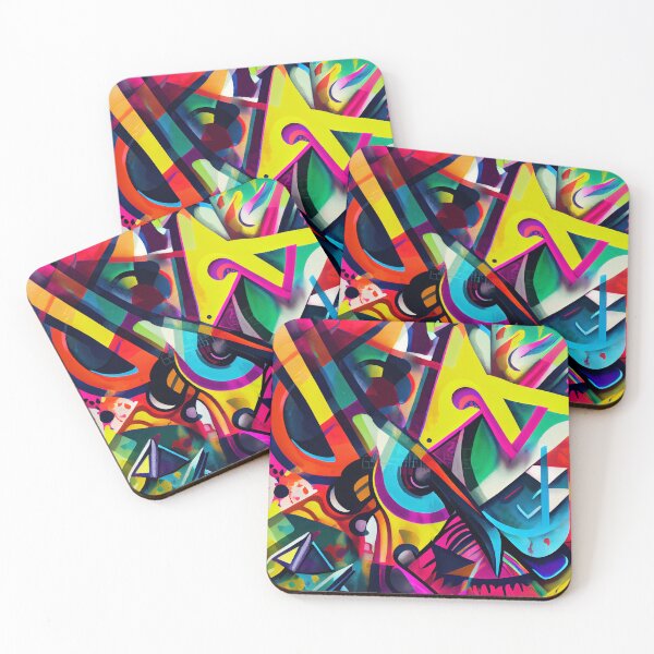 Artikelvorschau, Vibrant Colorful Abstract Spray Paint Graffiti Pattern Digital Painting entworfen und verkauft von CodeAndColors.