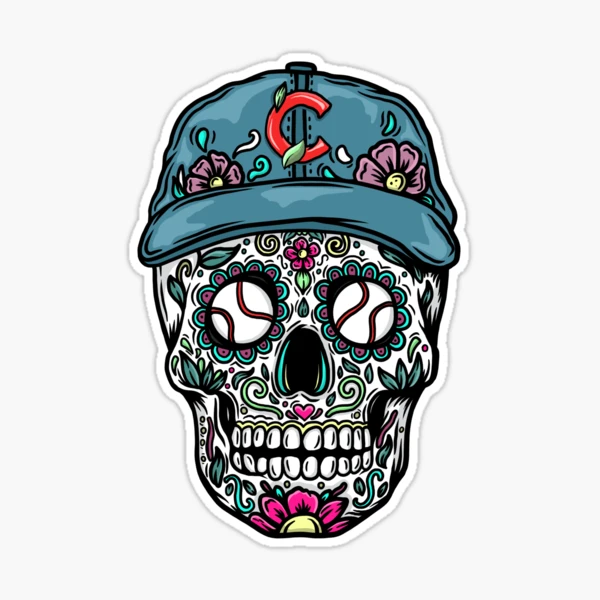 Sugar Skull Chicago Baseball Sticker for Sale by shanconart