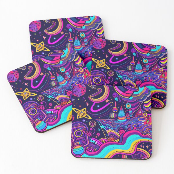 Artikelvorschau, Vibrant Abstract Pop Space Pattern Print Digital Painting entworfen und verkauft von CodeAndColors.