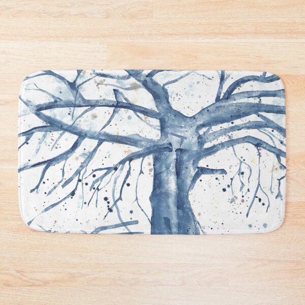 Item preview, Inspirational blue watercolor landscape. cool trees designed and sold by anaozzart.
