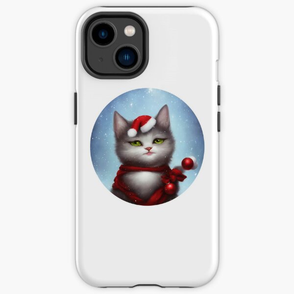 christmas cat closeup iPhone Tough Case