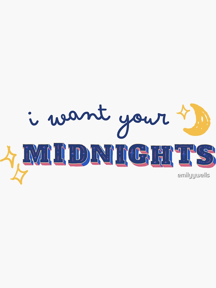 "i want your midnights (new year's day lyrics)" Sticker for Sale by