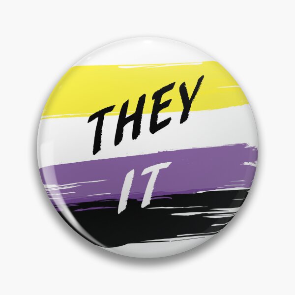 Item preview, They/It pronouns designed and sold by Wolfberry Studio.