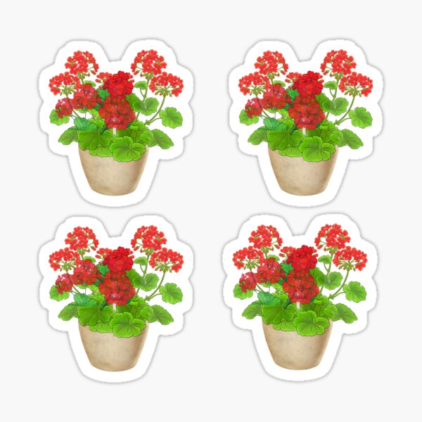 Item preview,  Red Geranium Sticker Pack designed and sold by CatsPa.