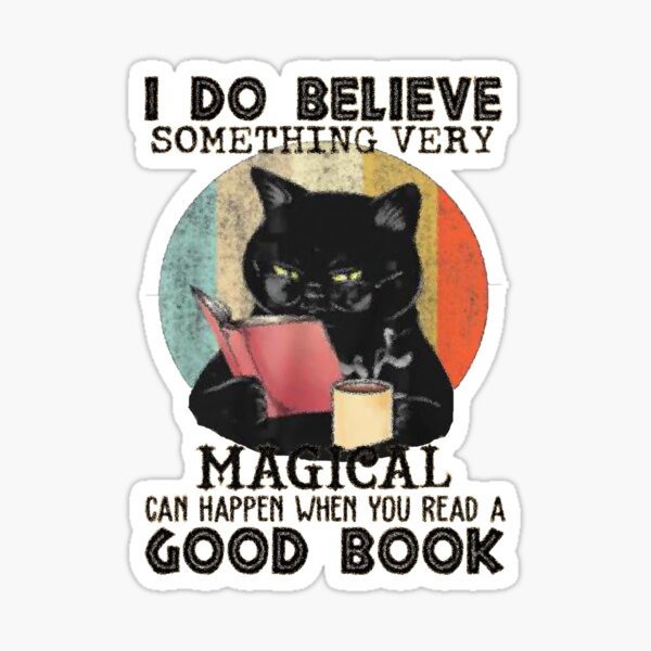 " Cat I Read Banned Books Funny Bookworms Reading Book" Sticker For ...