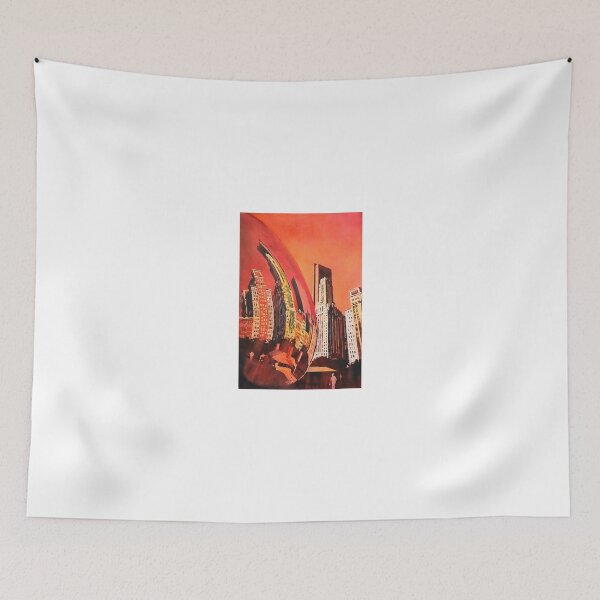Item preview, Watercolor painting of Chicago skyline at Millenium Park designed and sold by rfoxphoto.