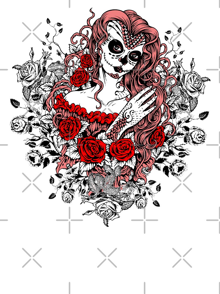 Santa Muerte Art Design Tattoo Death Mrs Roses Kids T Shirt By Anziehend Redbubble