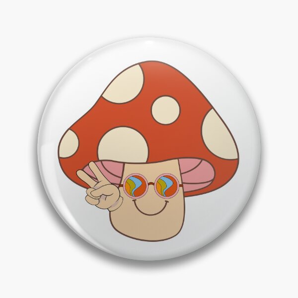 Artikelvorschau, Pilz-Friedenszeichen mit Brille - Groovy, Retro und Vintage Design entworfen und verkauft von luckymooninc.