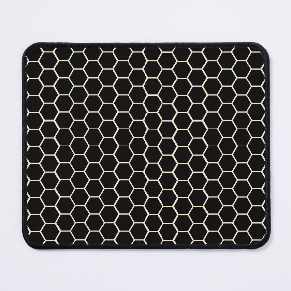 Item preview, Geometric Cream on Black Hexagon Pattern designed and sold by serenesights.