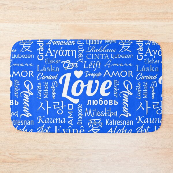 Item preview, Word love in several languages blue background designed and sold by TUNARTE.