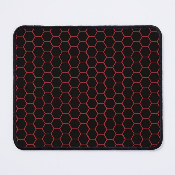 Item preview, Geometric Red on Black Hexagon Pattern designed and sold by serenesights.
