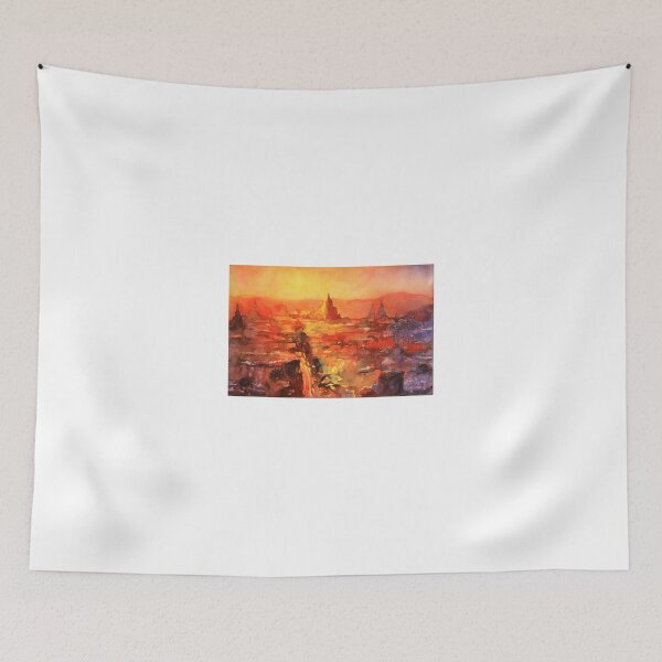 Item preview, Watercolor painting of ruined pagodas- Bagan, Myanmar (Burma) designed and sold by rfoxphoto.