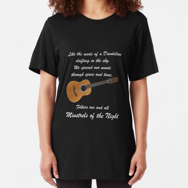 Minstels of the Night - White Lettering Slim Fit T-Shirt