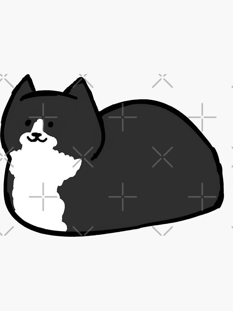 "Tuxedo Cat Loaf" Sticker by little-ampharos | Redbubble