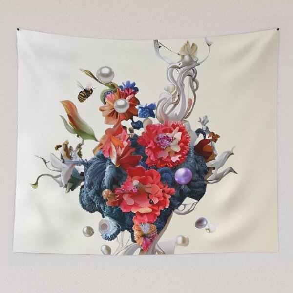 Item preview, Fleurs et abeilles: Part of the Abstract Blossoms Collection 2022. designed and sold by CherNikDesigns.