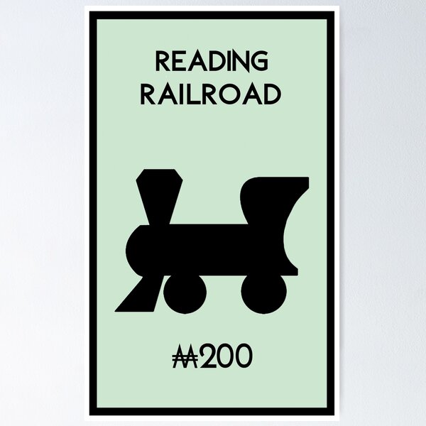 Item preview, Reading Railroad Game Board Image for Game Night designed and sold by RstyBcktWkshp.
