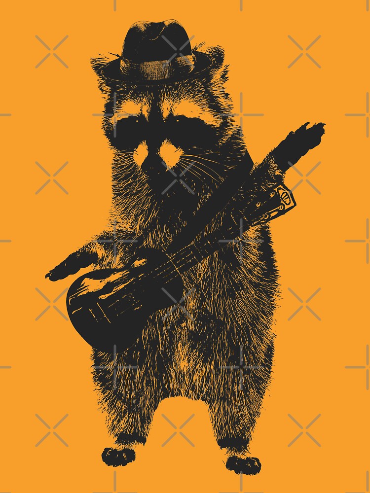 Raccoon wielding ukulele by autoboxdesign