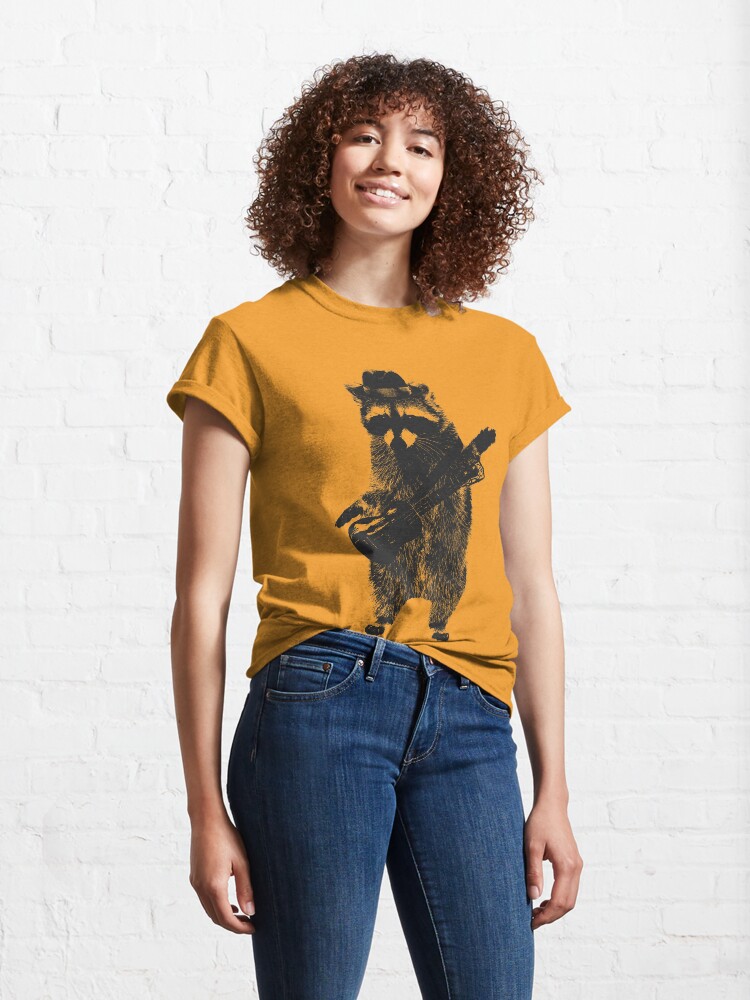 Alternate view of Raccoon wielding ukulele Classic T-Shirt