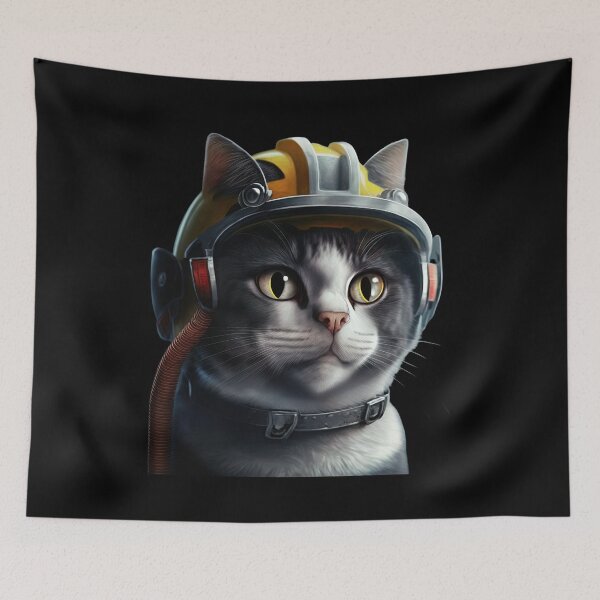 Item preview, Fireman cat designed and sold by AnimalArtPhotos.