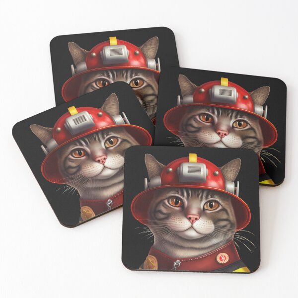 Item preview, Cat fireman designed and sold by AnimalArtPhotos.