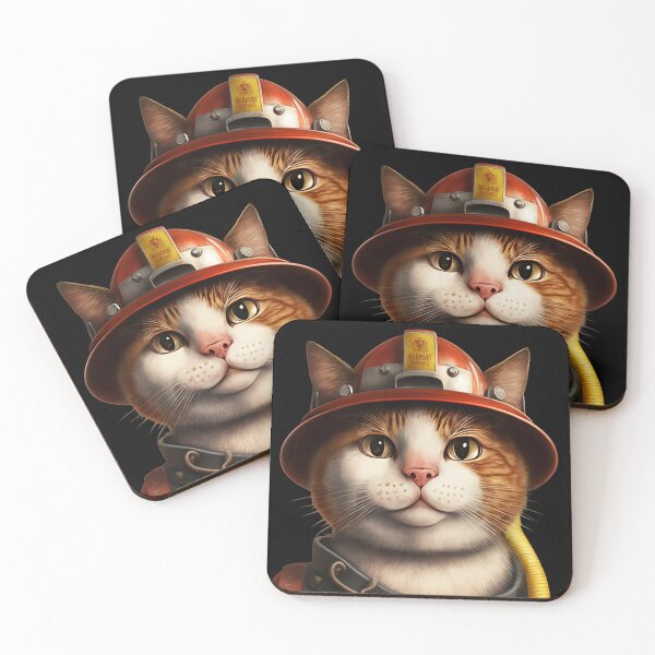 Item preview, Fireman cat outfit designed and sold by AnimalArtPhotos.